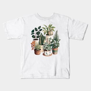 Potted Plants Collection Aesthetic Kids T-Shirt